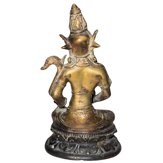 Raro Par Antiguo de Bodhisattvas de Bronce Macizo (Avalokiteshvara) – Estilo Pala-Nepalí – ca. Siglos (photo 9 of 10)