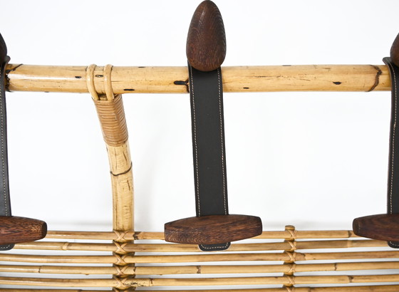 Image 1 of Italian Rattan Coat Rack, 1960s