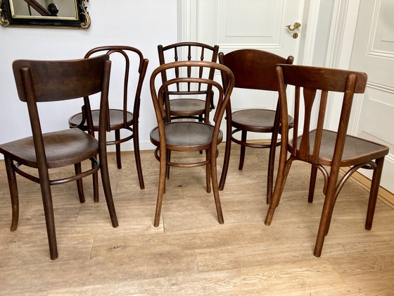 Image 1 of 6x Thonet et Andere "Bentwood" Stoelen