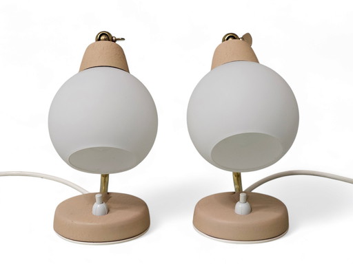 Set van twee nachtlampjes/tafellampen, midden-20e eeuw
