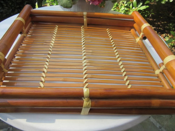Vintage Serving Tray / Basket, Bamboo Wicker - Kitchenalia - Retro – Kitchen accessories (photo 3 of 5)