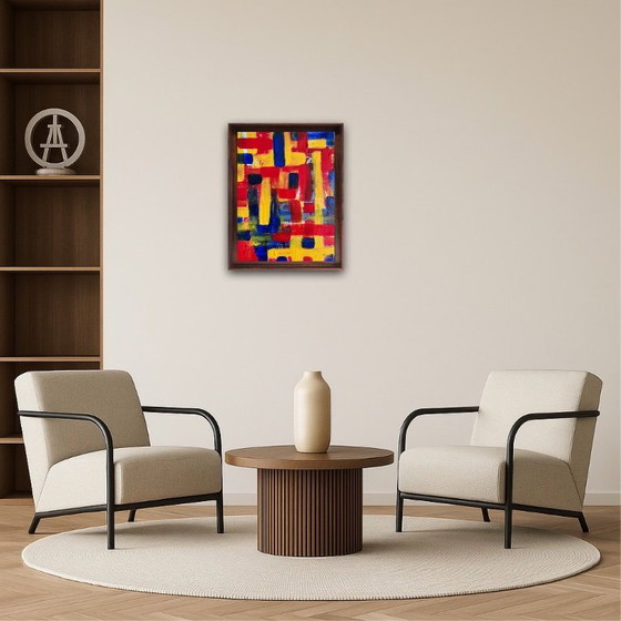 Image 1 of Abstract acrylschilderij 40x30cm.