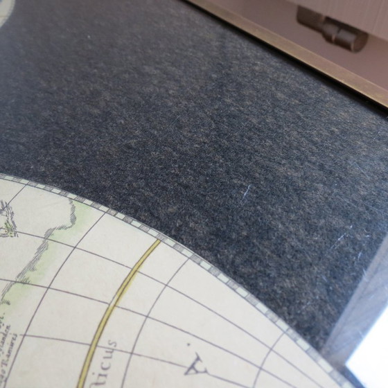 Image 1 of 1970er Maison Jansen Campaign Style Couchtisch Weltkarte