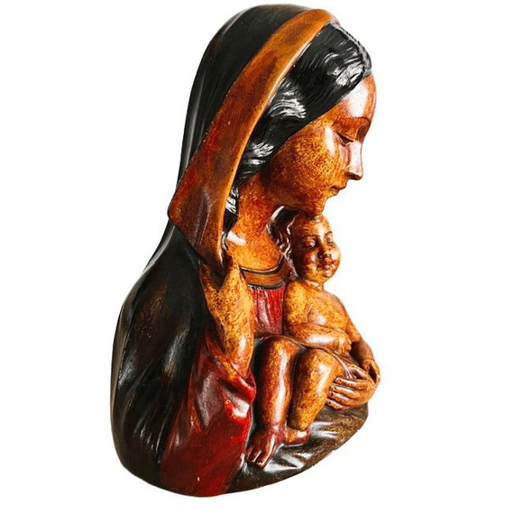 Image 1 of Vintage Italian Mary bust, deposited statue, 1960s
