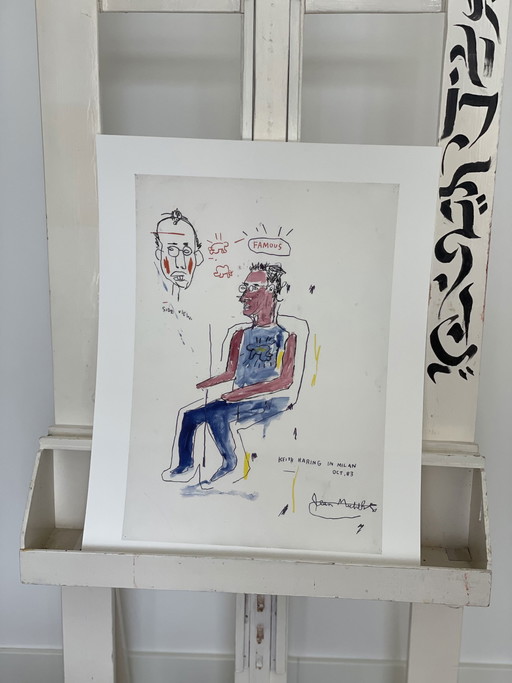 Jean Michel Basquiat (1960-1988), Schizzo di Keith Haring, 1983, copyright Estate of Jean Michel Basquiat, concesso in licenza d