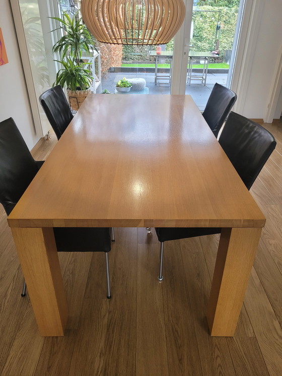 Image 1 of Oak dining table 200x100 height 77, top thickness 4cm