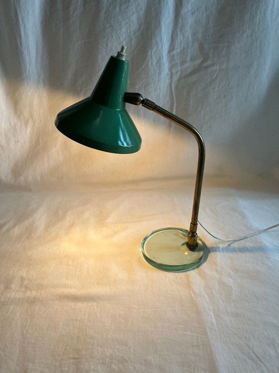 Vintage brass and glass table lamp – Metal (photo 13 of 15)