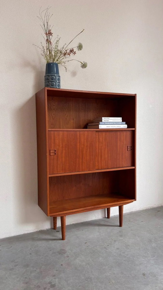 Image 1 of Vintage bookcase sliding doors teak
