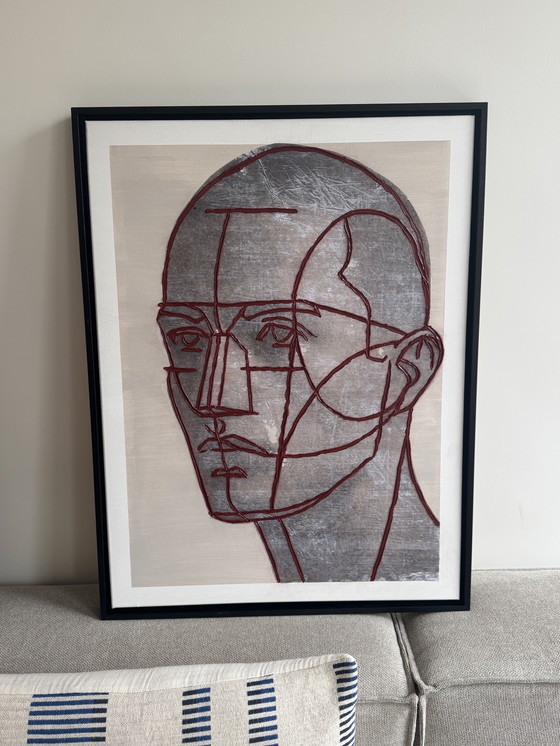 Image 1 of Duo d'œuvres d'art en techniques mixtes « Têtes monumentales » – LOFTLEVI (2003) – Iconique