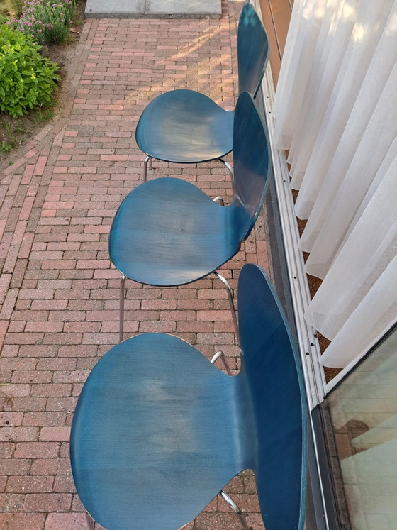 Image 1 of 3 x Vintage Danish design Fritz Hansen butterfly chair petrol blue marked