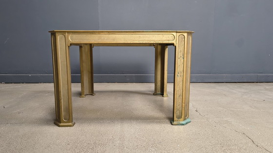 Image 1 of Brutalistische bijzettafels van gegoten brons uit de jaren 70 van Peter van Heeck