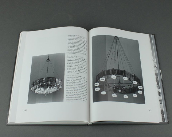 Image 1 of Manfred Bergmeister (1927-2019) - Brutalist handmade wrought bronze pendant lamp / six light candelabra