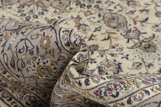 Image 1 of Origineel Perzisch tapijt Keshan, Kashan Beige 394 x 292 cm In topconditie Klassiek