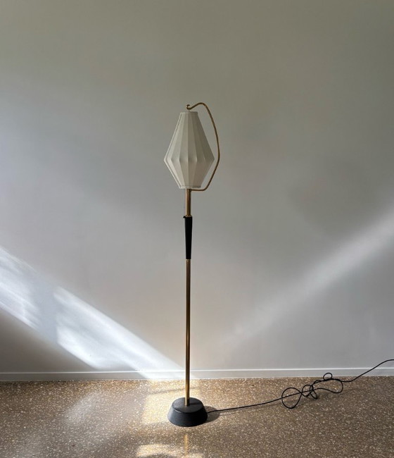 Image 1 of Rare lampadaire design Hans Bergström (attr.), Suède, années 1950