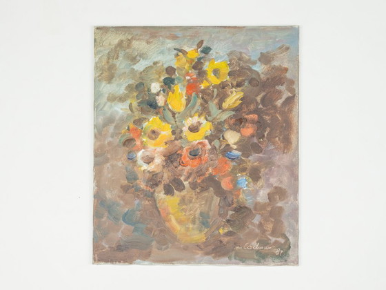 Image 1 of Flower bouquet, oil on canvas, 60 x 70 cm, Vintage