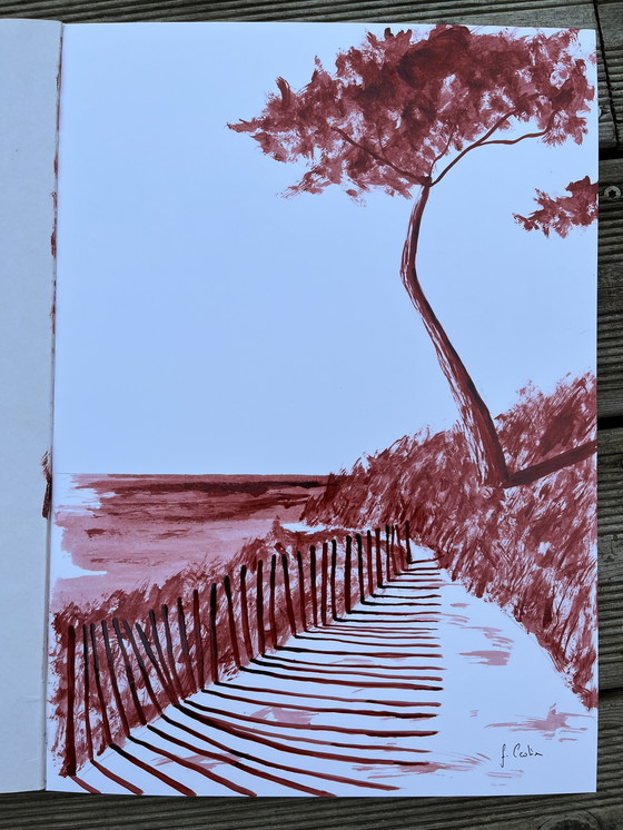 Image 1 of The Coastal Path. Ink by Frédéric Cadiou