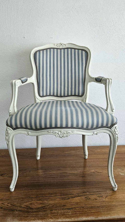 Louis Xv-stijl fauteuil – Wood, Cotton