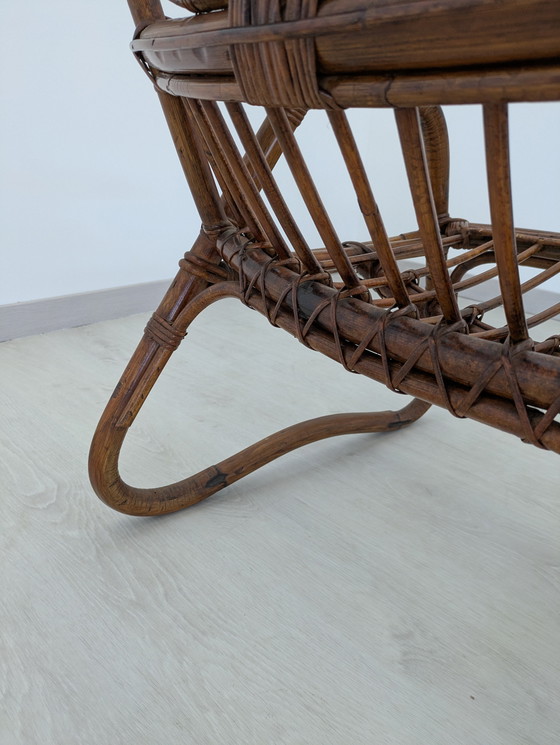 Image 1 of Salon en bambou - Fauteuils, table basse et porte-manteau - Vintage