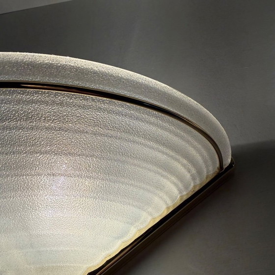 Image 1 of Set di lampade da parete vintage in vetro con supporto dorato, anni '70