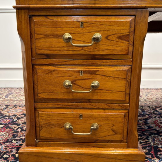 Klassischer englischer Globe Wernicke Schreibtisch – Leather, Wood (photo 12 of 18)
