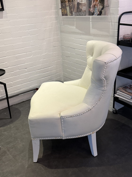 2 Wit Leren Fauteuils Sam Van Piet Boon – Leather, Wood (photo 3 of 5)