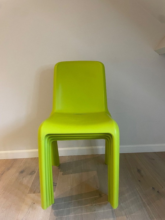 Image 1 of Set of 4 Pedrali Snow 300 Design Chairs - Lime Green