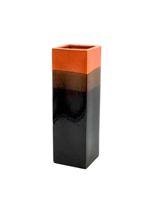 Mid Century Moderne Bruine Keramische Vaas, Bitossi Italië 1970