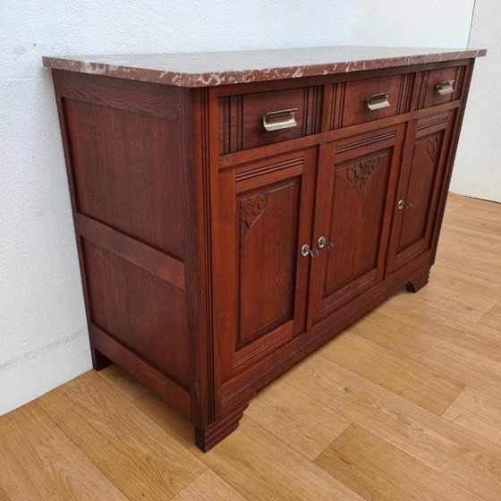 Buffet bas Vintage Ancien Commode Meuble de Salle de Bain avec Plateau en Marbre – Marble (photo 6 of 12)