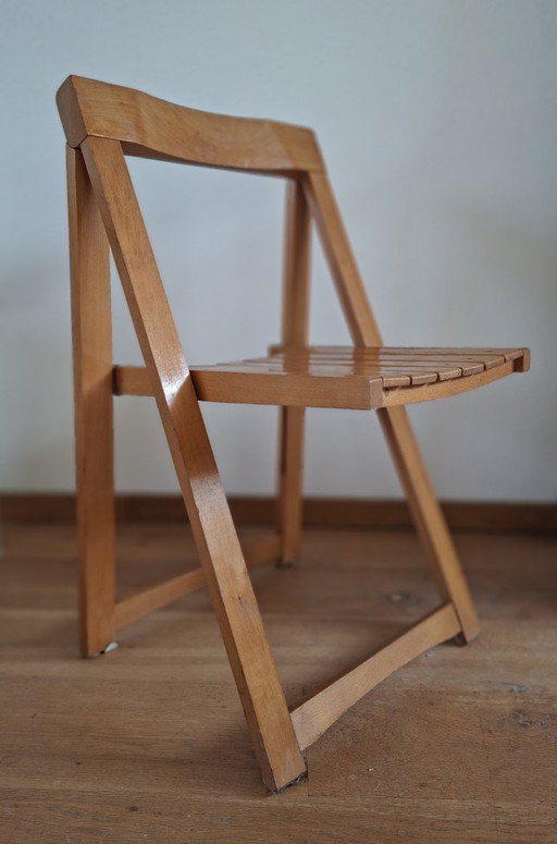 Auténtica Silla Plegable de Diseño Italiano Vintage Diseñada Por Aldo Jacober Para Bazzani