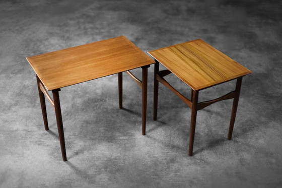 Image 1 of Vintage Mid-Century Danish Modern Teak Nesting Tables, 1960s, Set of 2