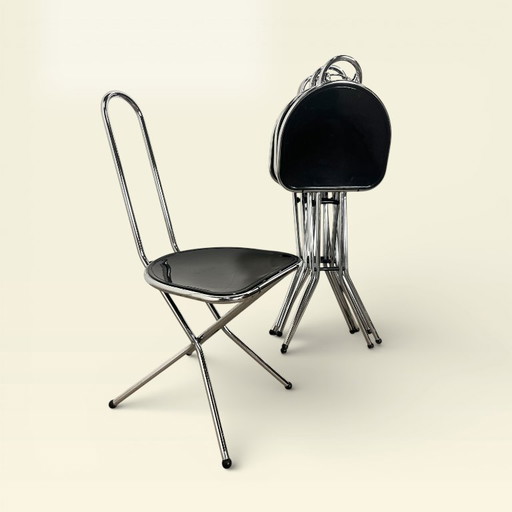 Set di 4 sedie pieghevoli postmoderne, Niels Gammelgaard, Ikea, 1980