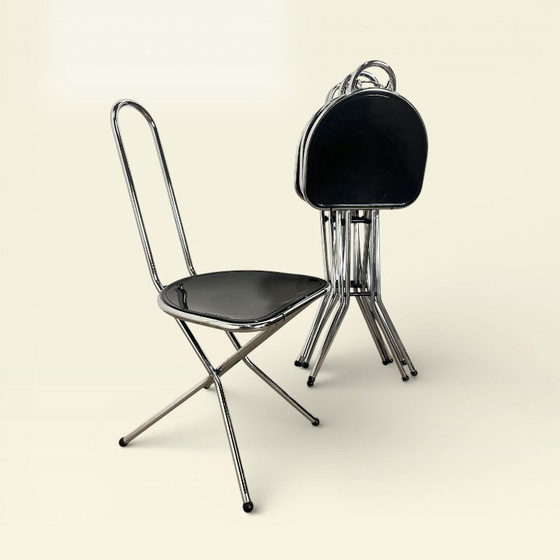 Image 1 of Set di 4 sedie pieghevoli postmoderne, Niels Gammelgaard, Ikea, 1980