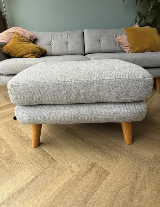 Vera 3-zitsbank met Georg voetenbank CoolGrey