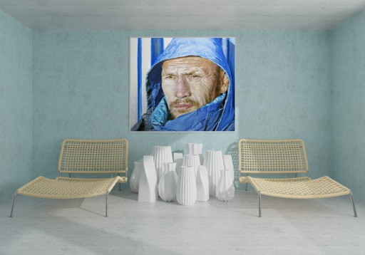 Origineel olieverfschilderij, hedendaagse kunst, figuratief, fotorealisme, zelfportret (photo 2 of 7)