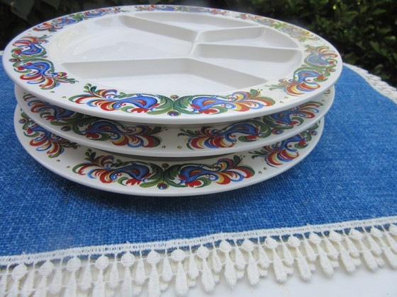 Image 1 of 3 Piatti Fonduta Villeroy & Boch, Lussemburgo, Sept Fontaines, vintage, retrò