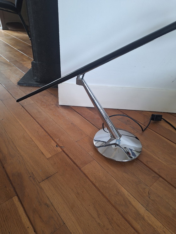 Image 1 of Postmoderne Bluebird-bureaulamp van Jorge Pensi - eiken en chroom - jaren 1990, Spanje