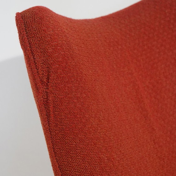Coppia di poltrone rosse con piedini a cono, anni '50 – Textile, Wood (photo 11 of 14)
