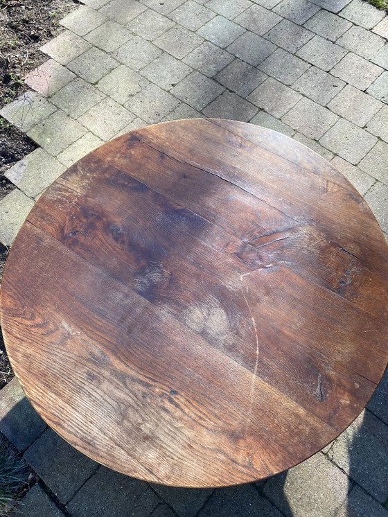 Image 1 of Couchtisch im brutalistischen Stil / Arts & Crafts / Massivholz-Eiche Japandi