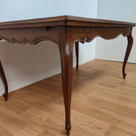 Image 1 of Vintage landelijke eettafel eetkamertafel tafel hout uitschuifbaar