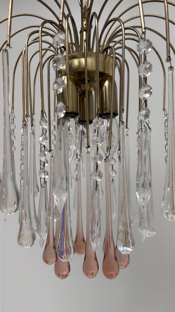 Image 1 of Lampada a goccia a cascata di Murano in stile Paolo Venini