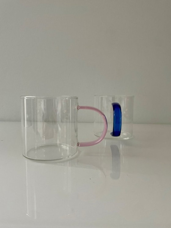Image 1 of Moderne Designbecher aus Borosilikatglas, 4er-Set