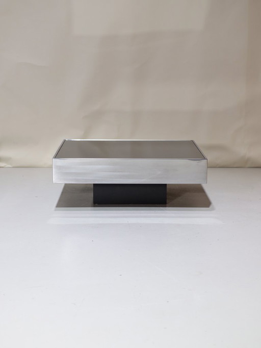 Willy Rizzo Cidue coffee table chrome mirror Italy 1970s