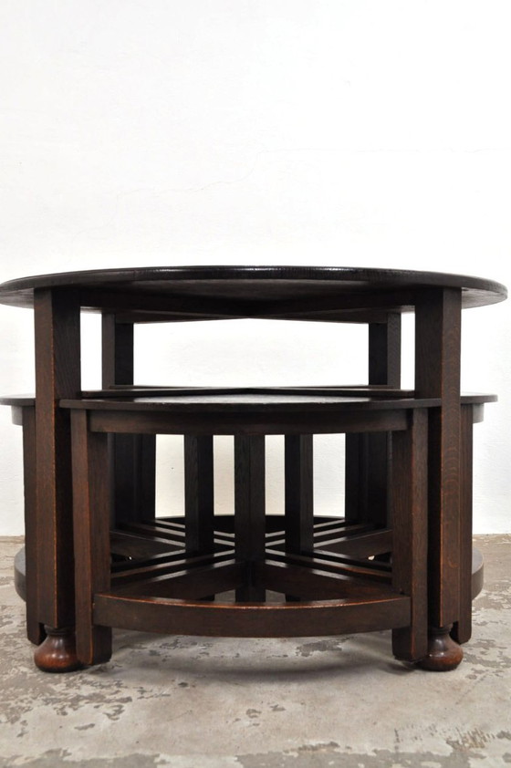 Image 1 of Tables basses deux-en-un en chêne, années 1920