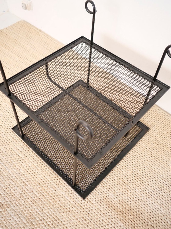 Image 1 of tavolino laterale vintage in metallo perforato