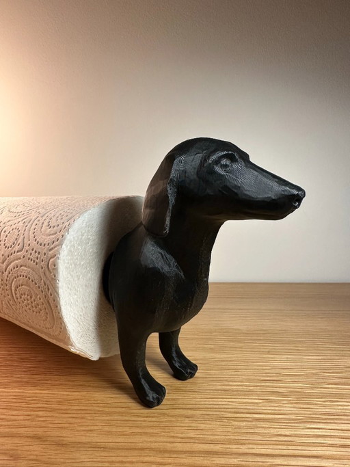 Dachshund Paper Towel Holder | Black
