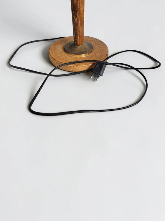 Unilux Design Mazda Lamp 1960s – Table lamps, Wood, Cotton, Vintage (photo 9 of 10)