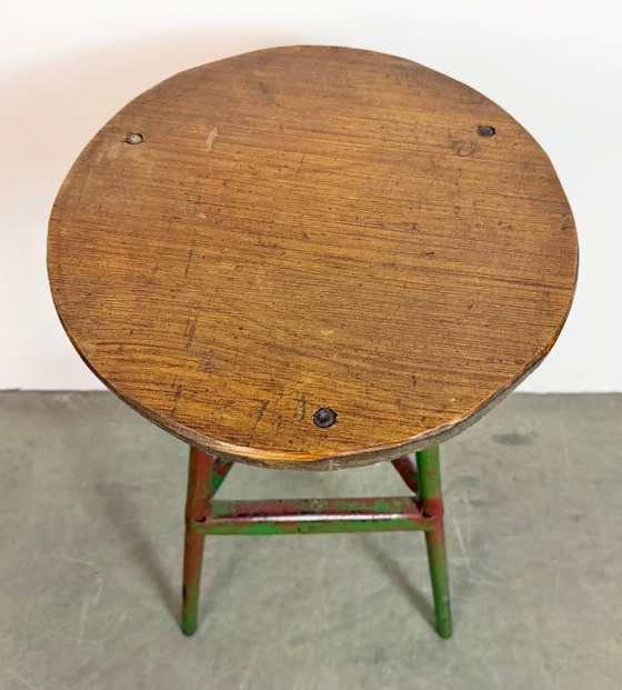 Image 1 of Grüner Werkstatthocker im Industriestil, 1960er Jahre