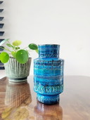 Vaso Bitossi, ceramica smaltata, decoro Riminini, Aldo Londi, anni '60 in Italia