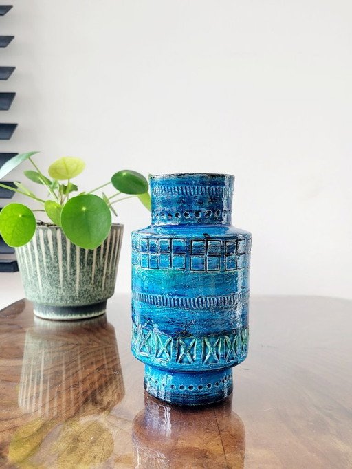 Vase Bitossi, céramique émaillée, décor Riminini, Aldo Londi, années 1960 en Italie