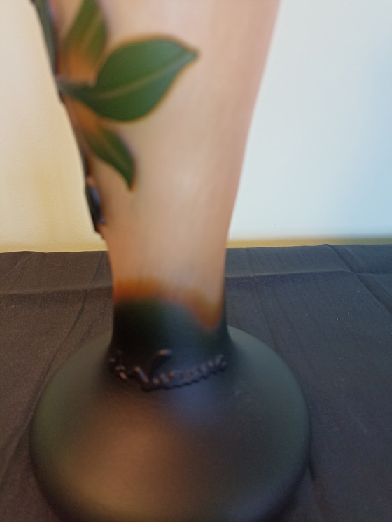 Image 1 of French Cameo glass vase - Vianne (Galle-style)